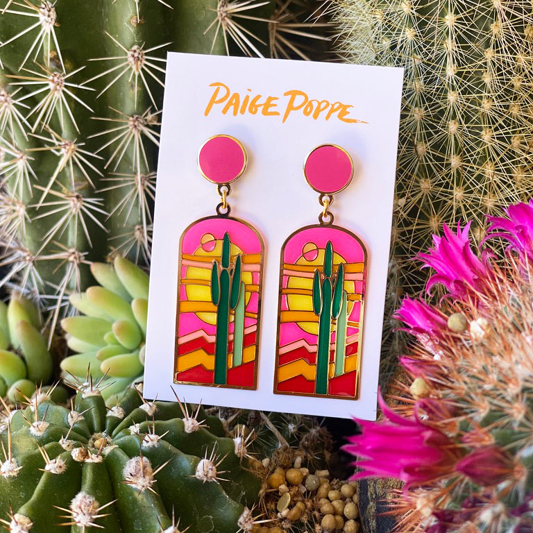 Stained Glass Saguaros