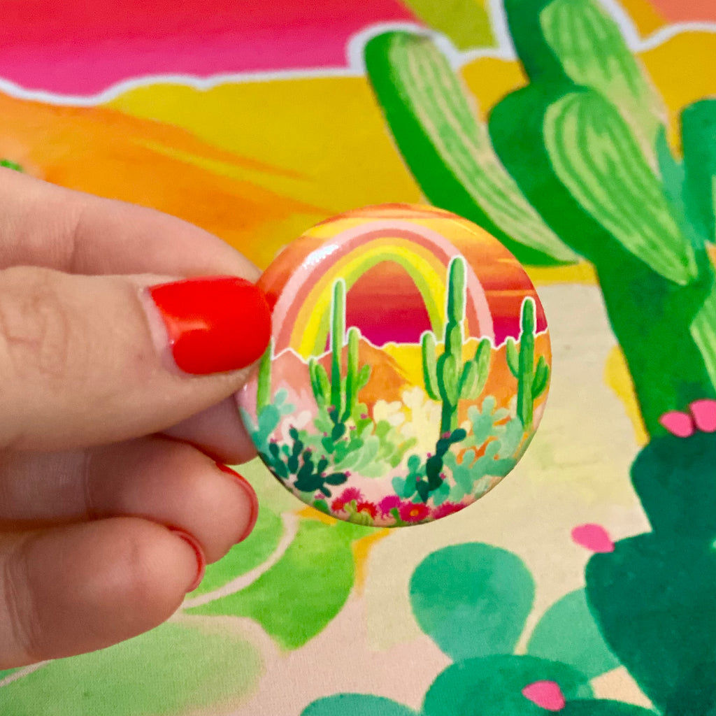 "Desert Rainbow" Watercolor Button