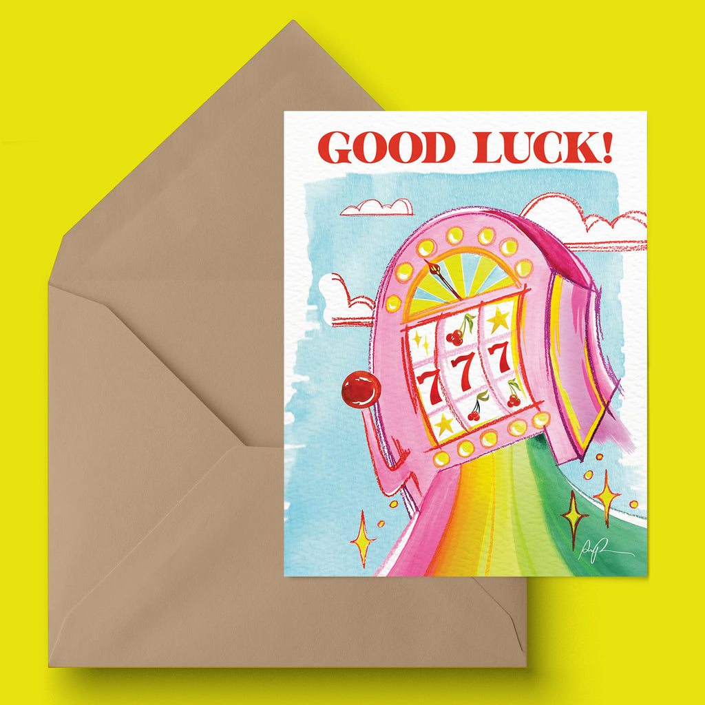"Rainbow Jackpot" Good Luck Greeting Card