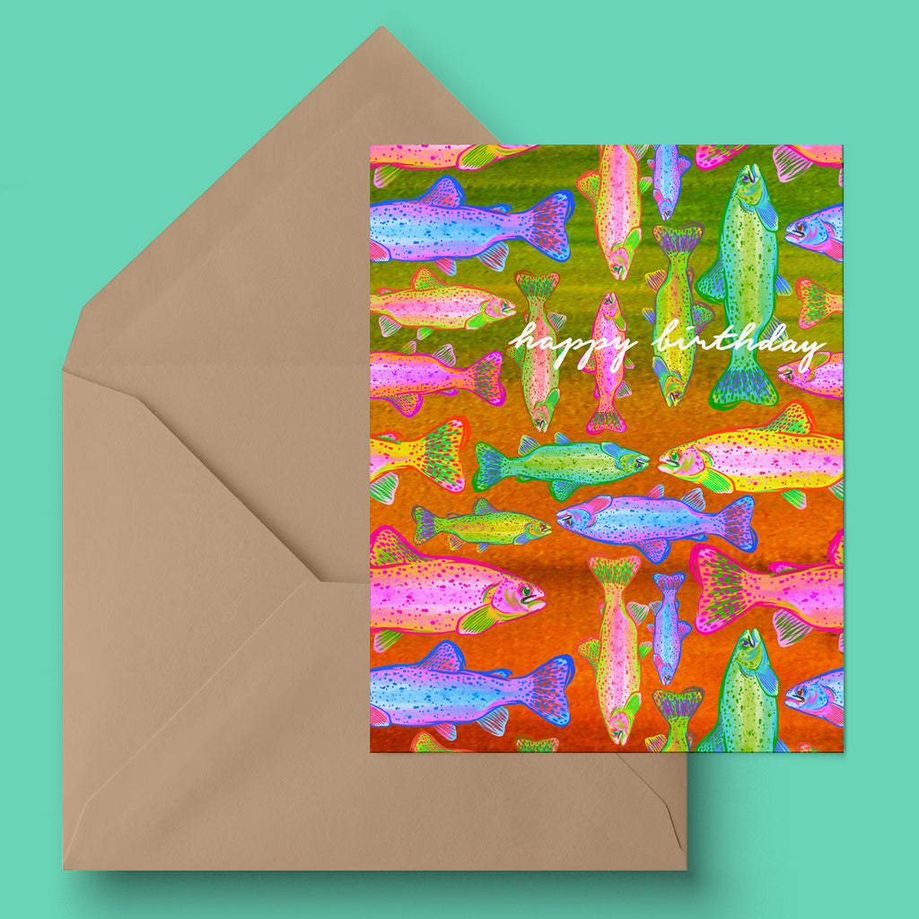 "Rainbow Trout" Birthday Card