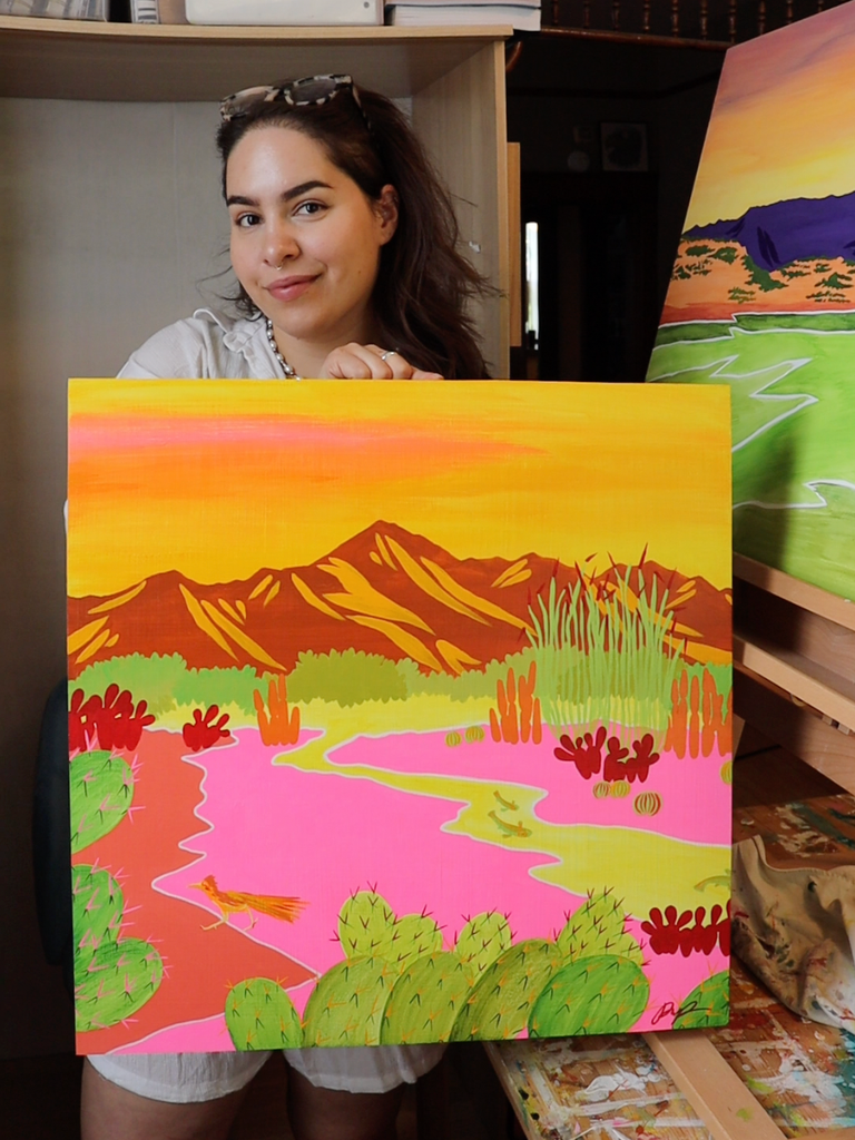 "Sonoran Oasis" Original Painting on Cradled Wood Panel