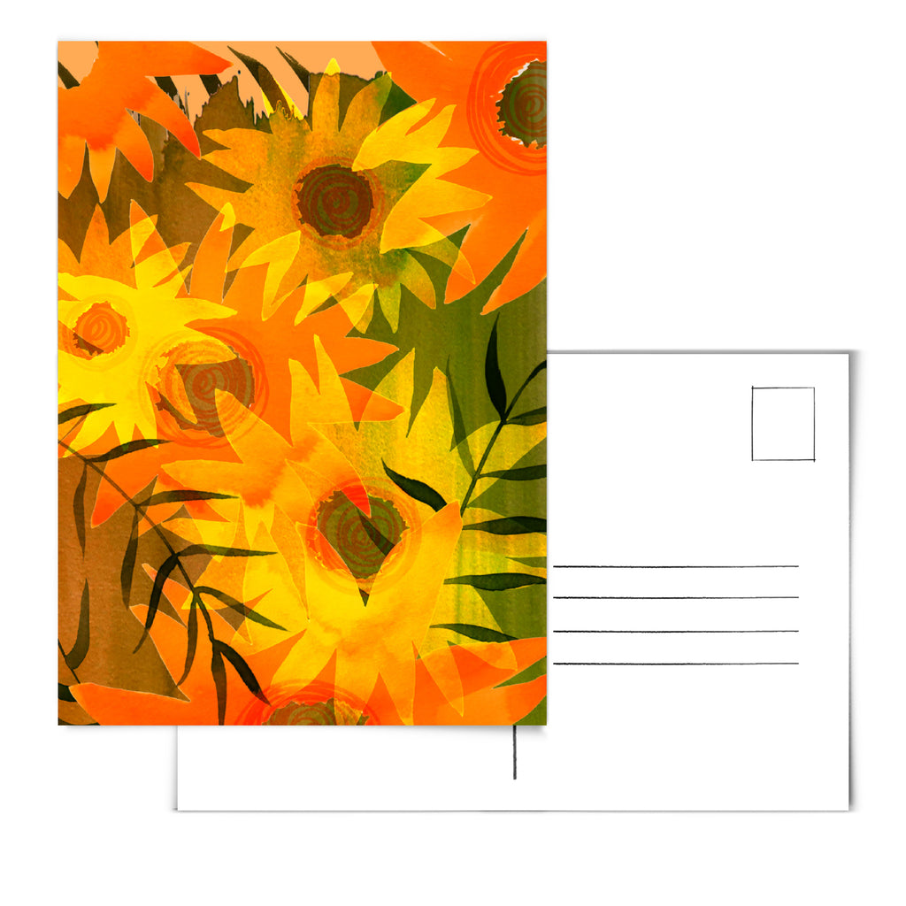 "Golden Sunflowers" Postcard