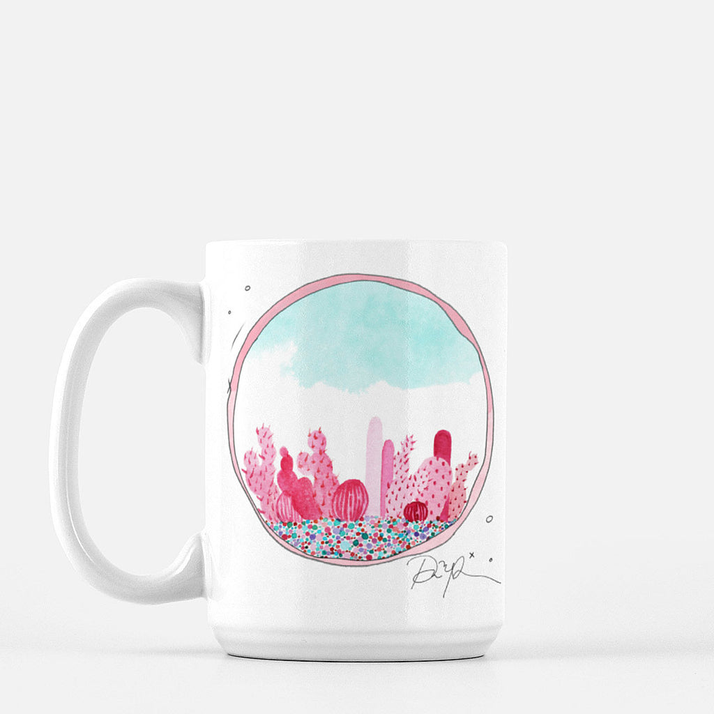 "Prickly in Pink" Ceramic Mug