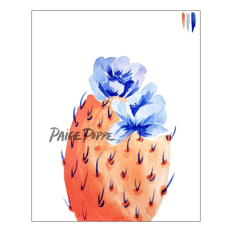 "Royal Bloom" Prickly Pear Watercolor Print