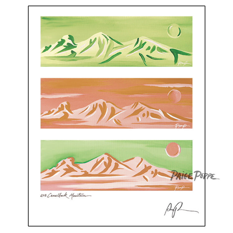 "Camelback Mountain Triptych" Acrylic Print