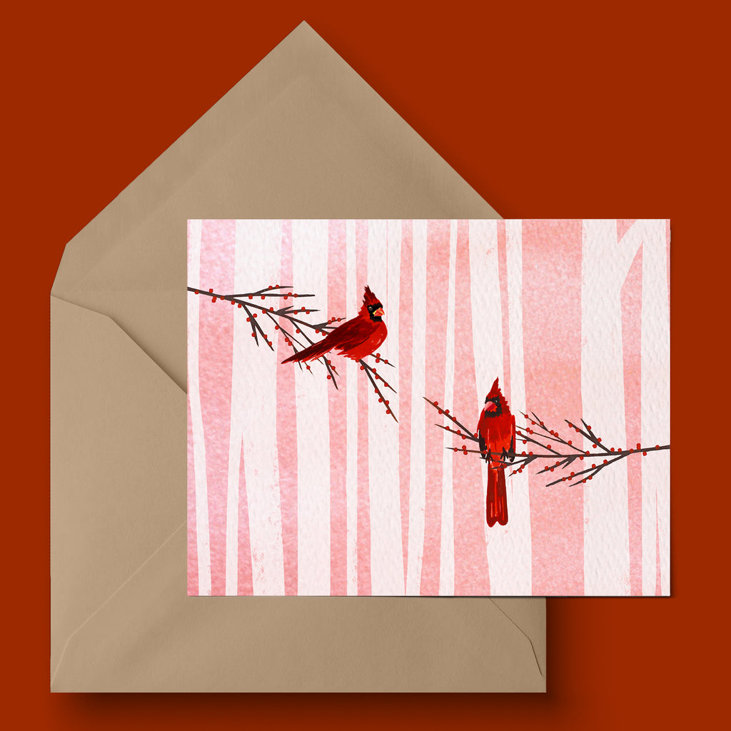 "Charming Cardinals" Greeting Card