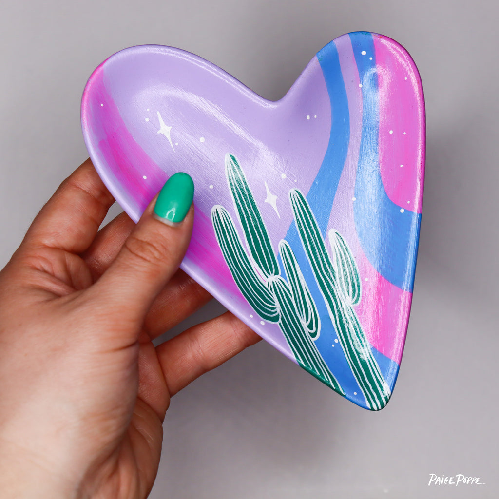 Handpainted Ceramic Heart Tray