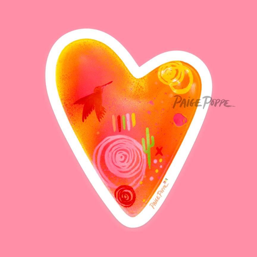 "Hummingbird Heart" Sticker
