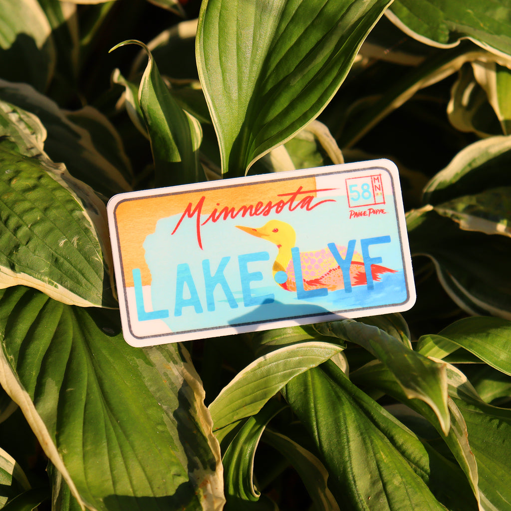 "Lake Life" Minnesota License Plate Sticker