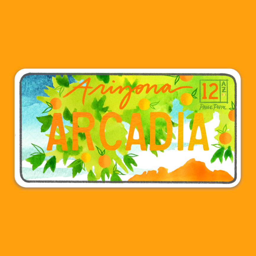 "Arcadia" Arizona License Plate Sticker