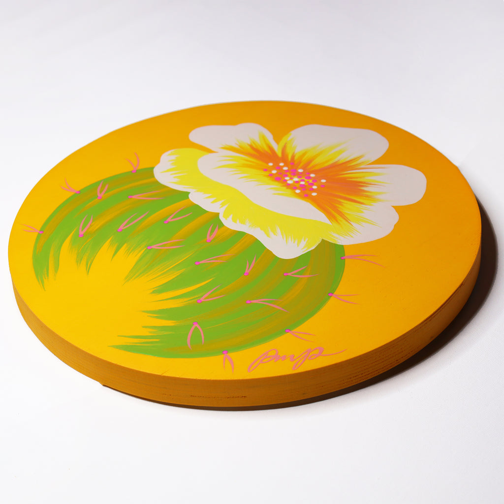"Marigold Bloom" Original Round Painting