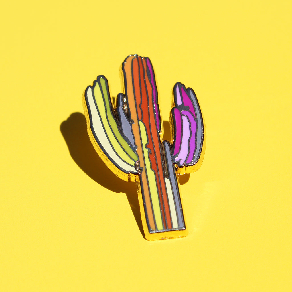 "Technicolor Saguaro" Enamel Pin