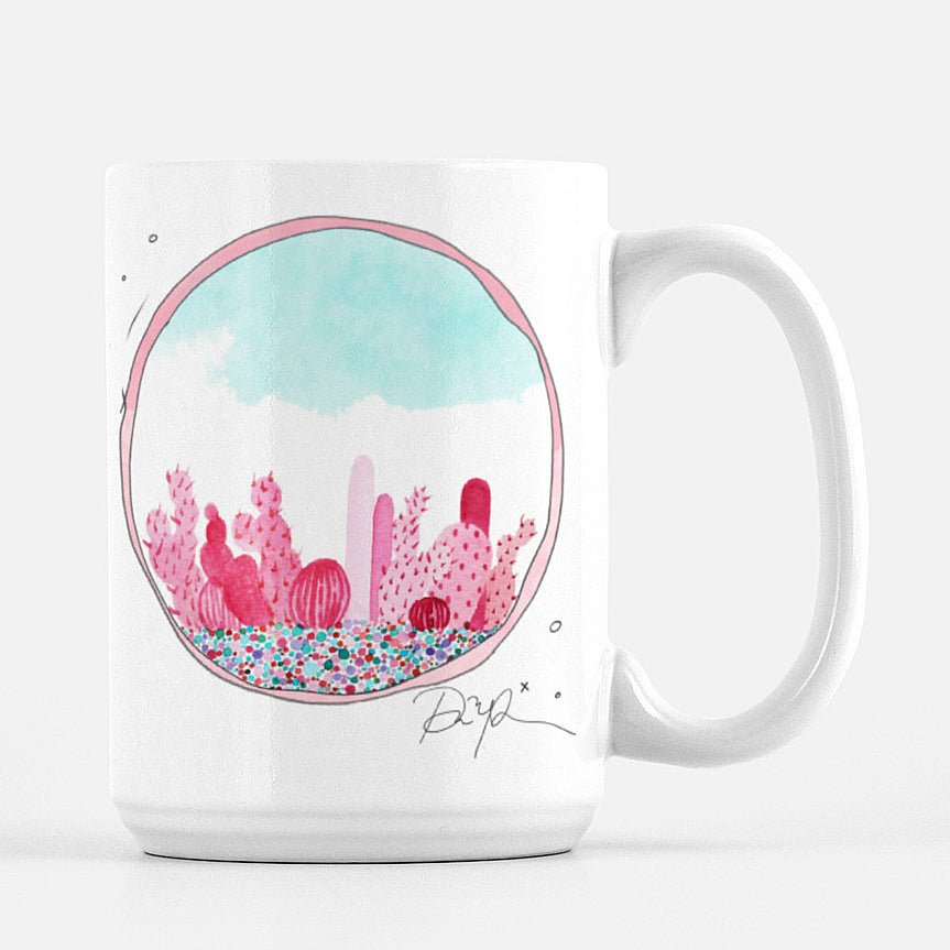 "Prickly in Pink" Ceramic Mug
