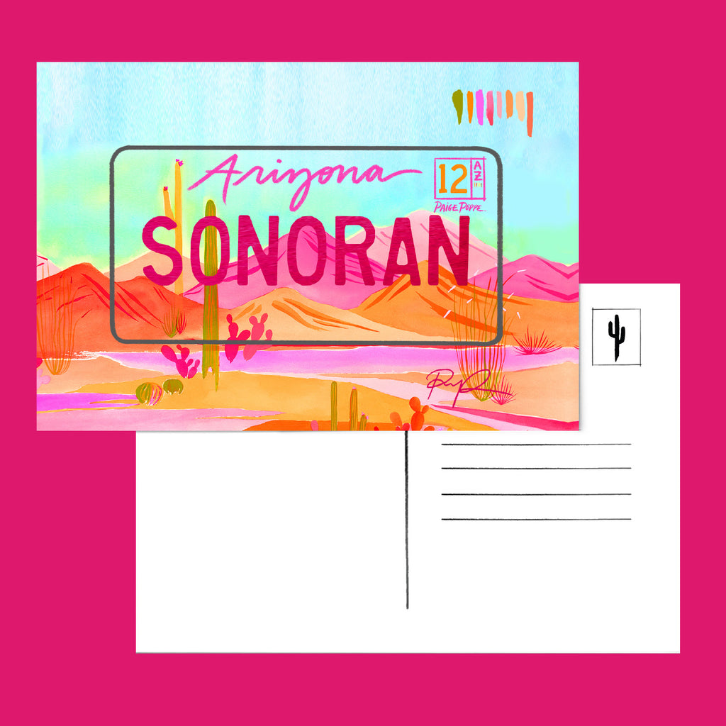 "Sonoran" Arizona License Plate Postcard