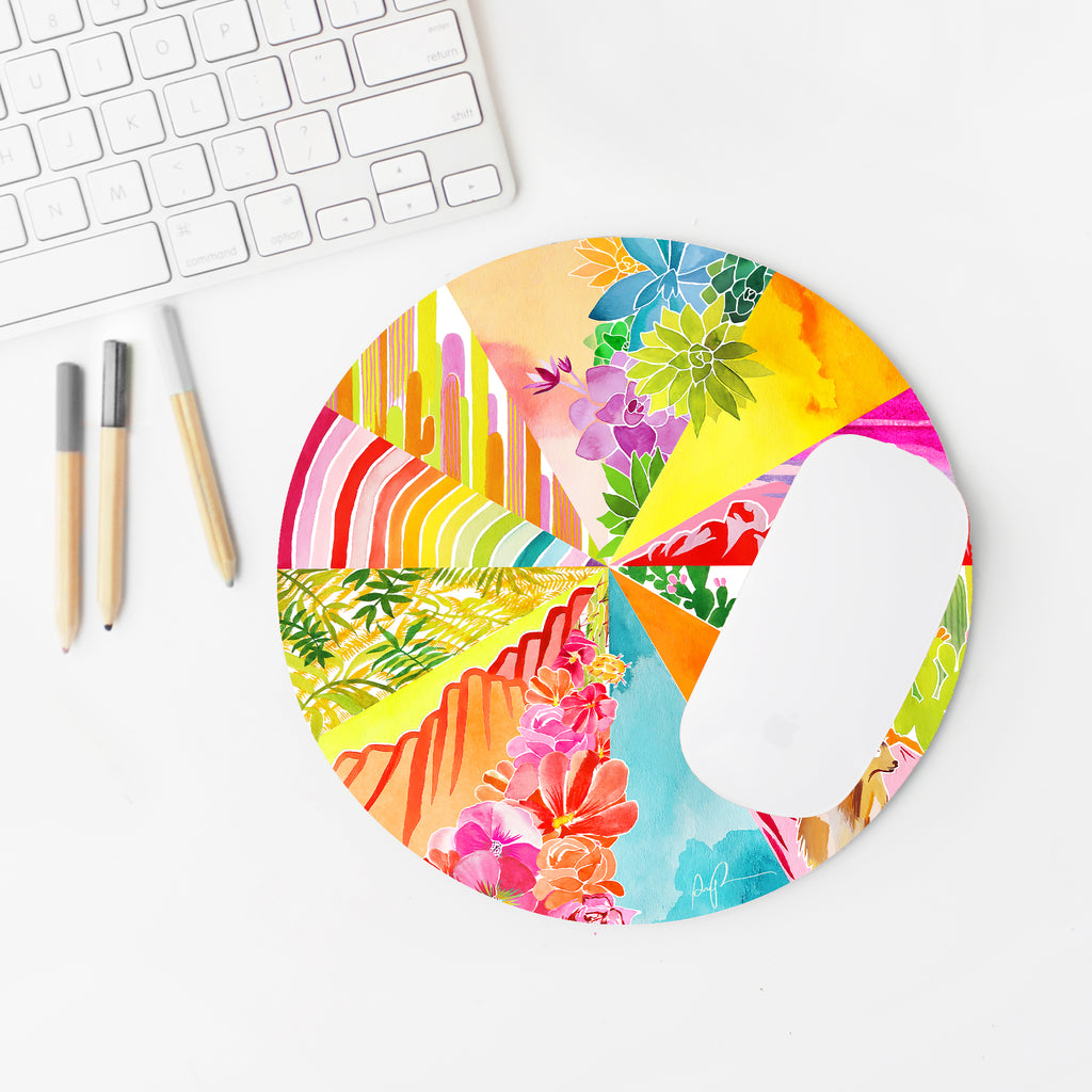 "Charting the Desert" Round Mousepad