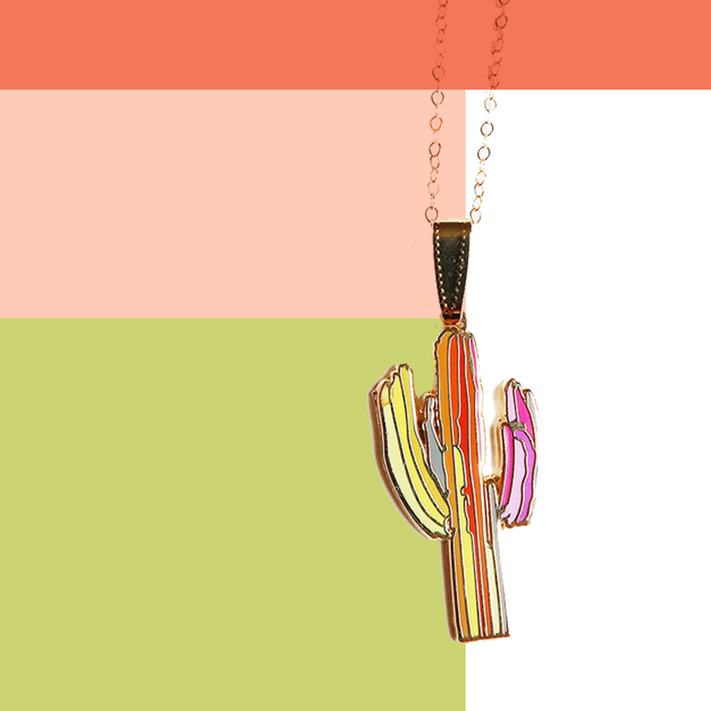 "Technicolor Saguaro" Long Necklace