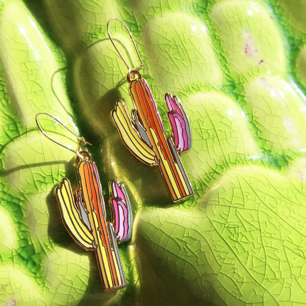 "Technicolor Saguaro" Earrings