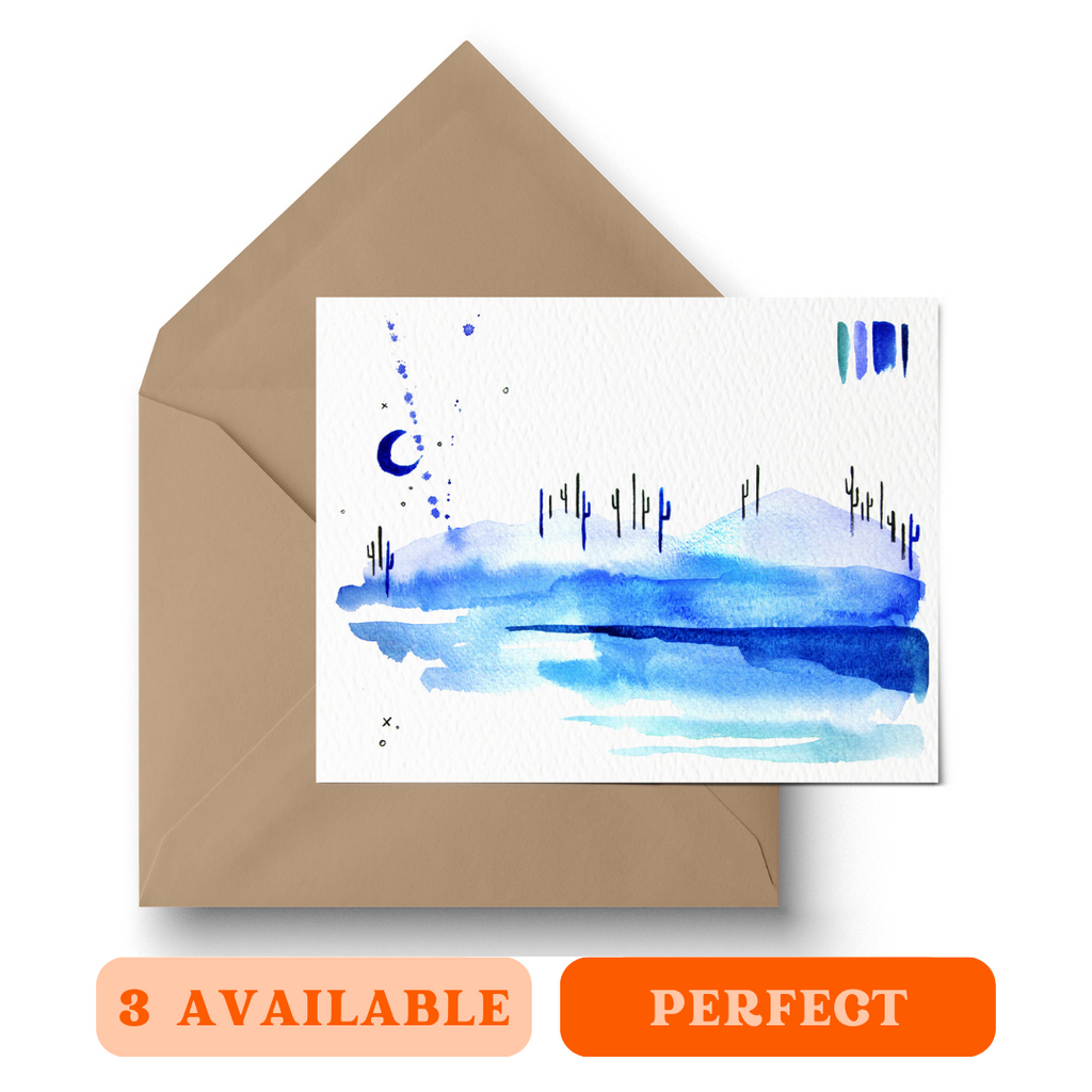 "Blue Cotton Candy Desert" Greeting Card