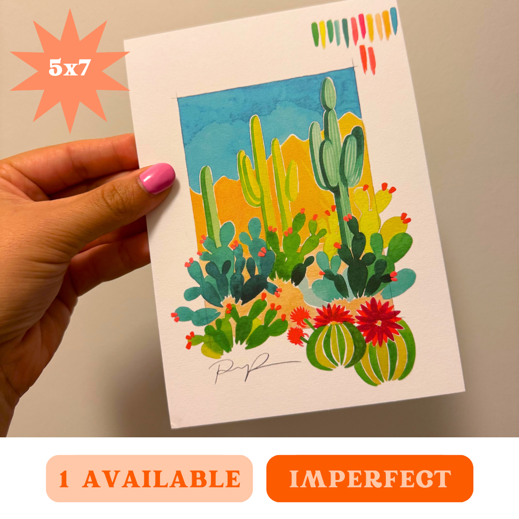 "Desert Sketchbook" Imperfect, 5x7 Art Print