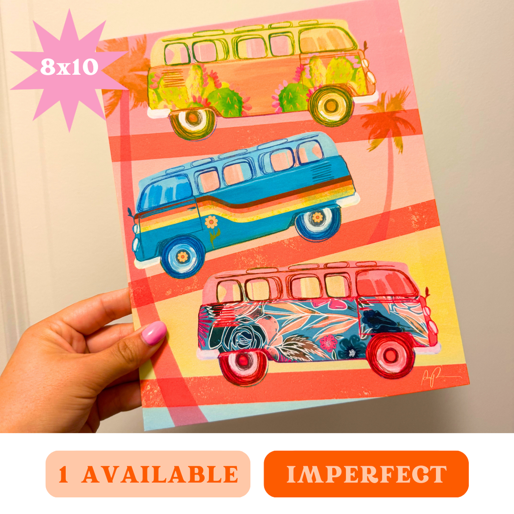 "Bodacious Buses" Imperfect, 8x10 Art Print