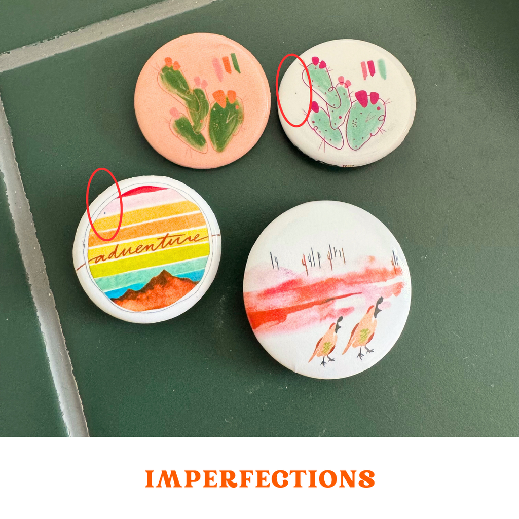 Set of 4 - Imperfect Button Pins