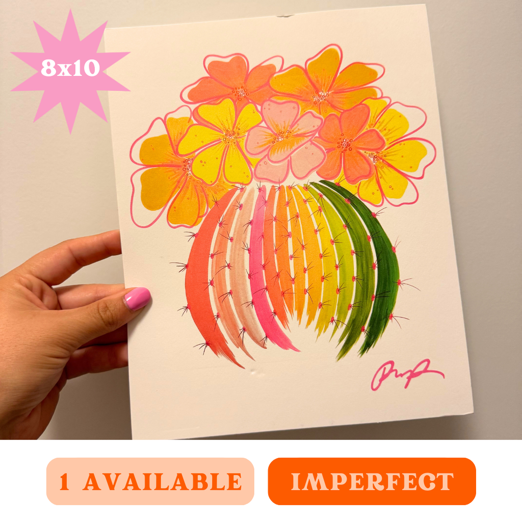 "Bouncing Barrel Blooms" Imperfect, 8x10 Art Print