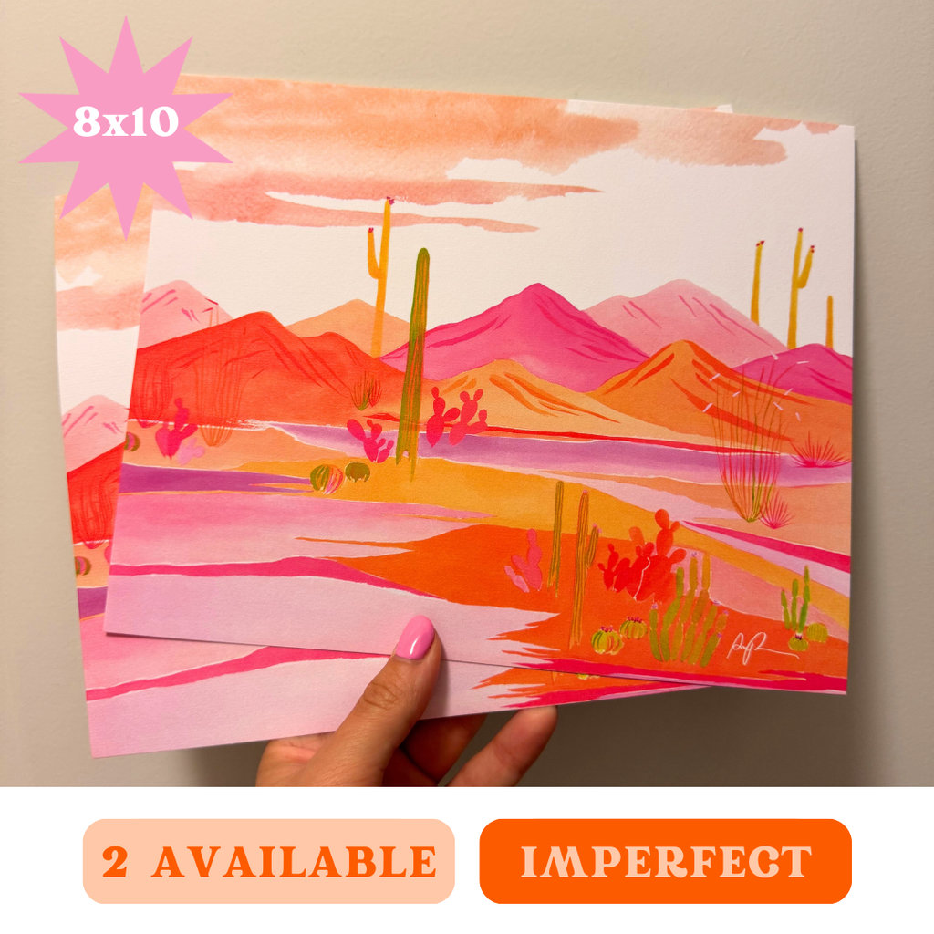 "Groovy Sunset" Imperfect, 8x10 Art Print