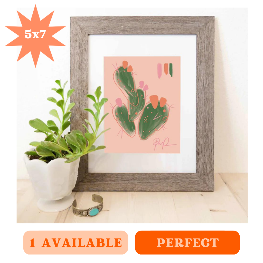 "Peachy Prickly" 5x7 Art Print