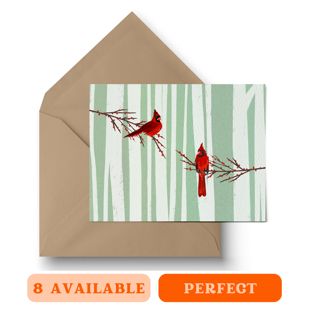 "Crimson Cardinals" Holiday Card