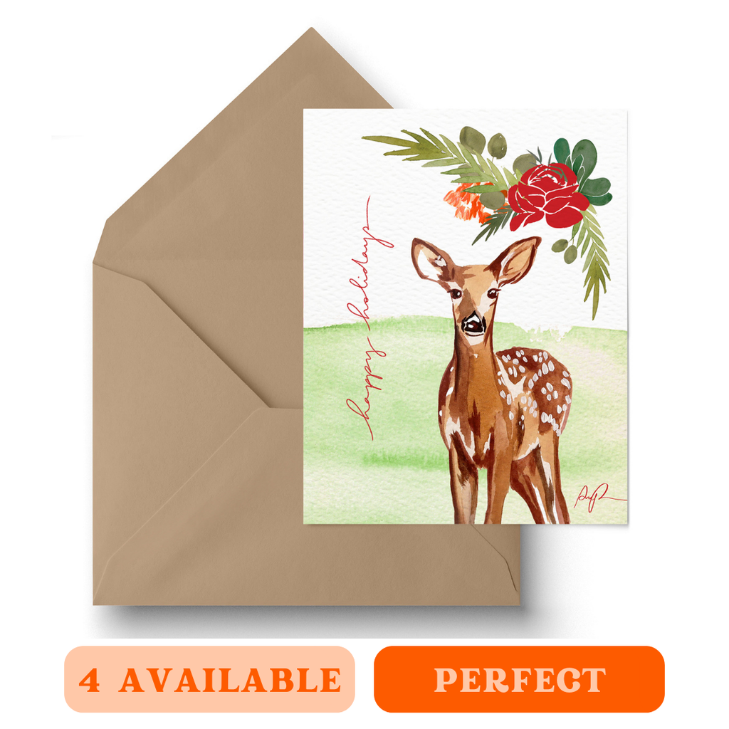"Festive Fawn" Holiday Card