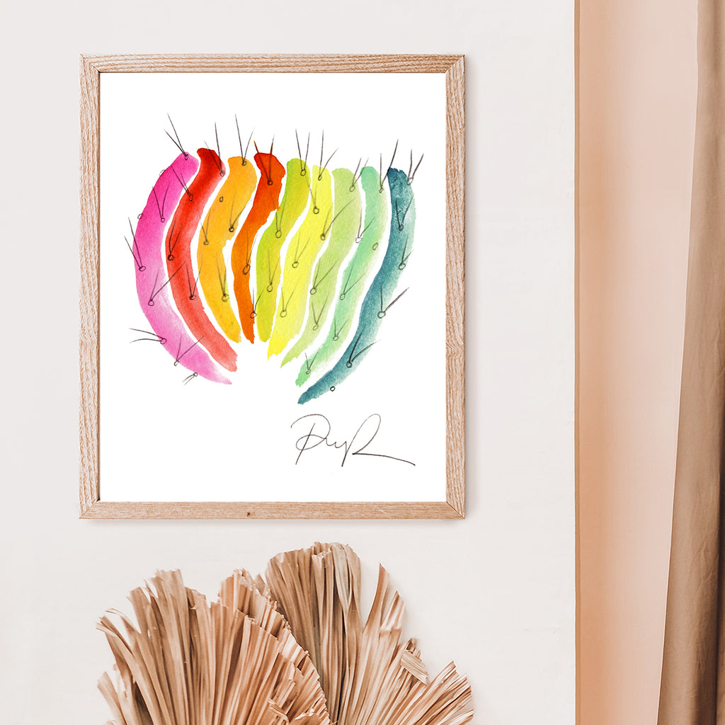 "Barrel of Brushstrokes" Watercolor Art Print