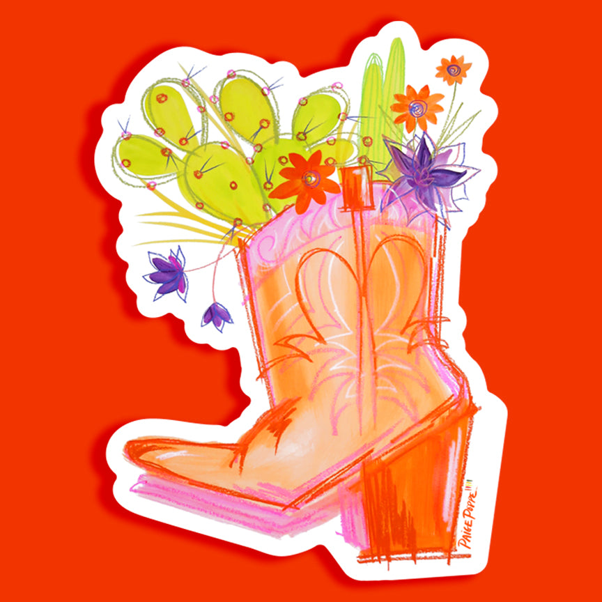"Blooming Boot" Sticker