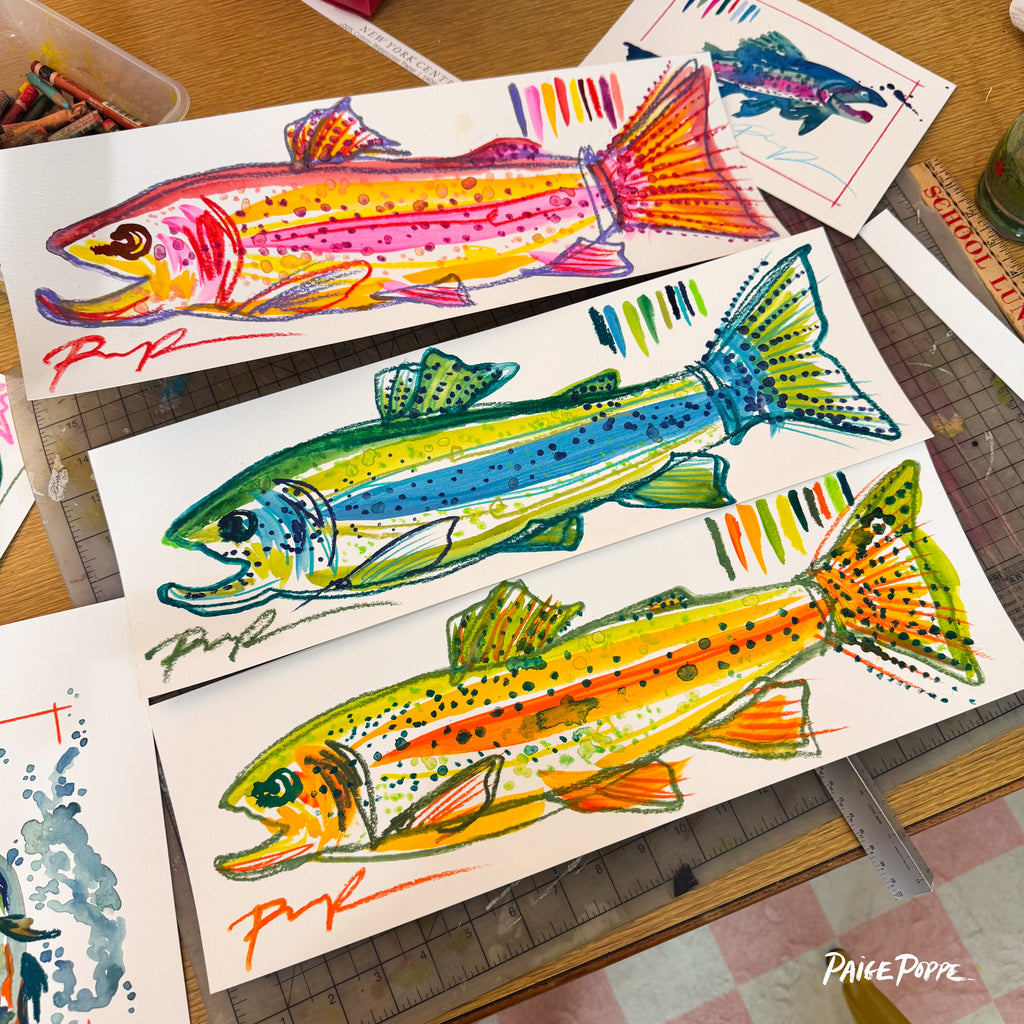"Candy Trout" Original Watercolor on Paper
