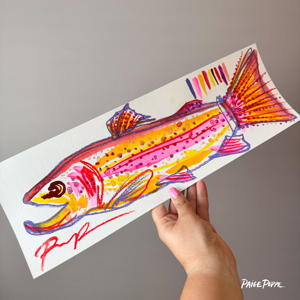 "Candy Trout" Original Watercolor on Paper