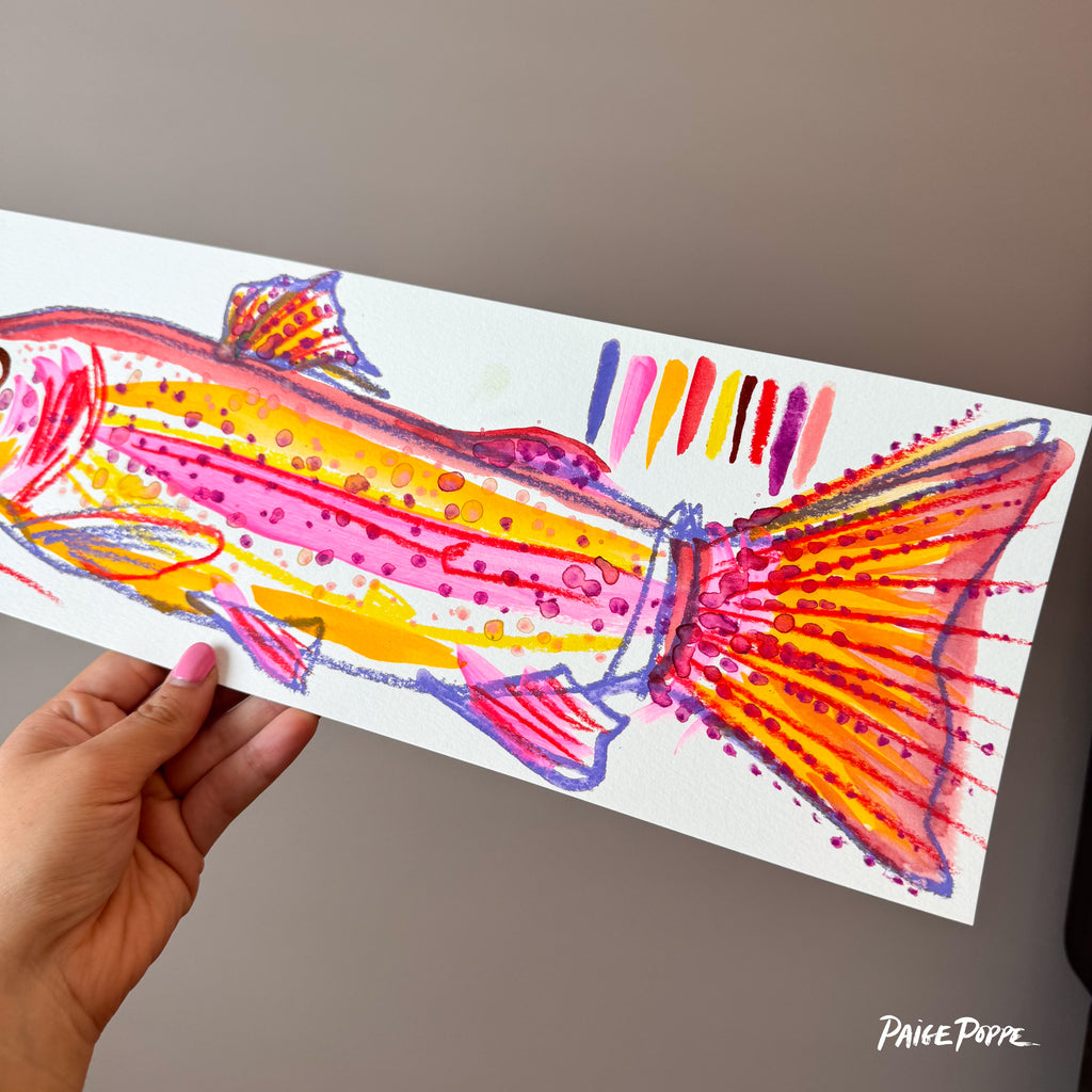 "Candy Trout" Original Watercolor on Paper