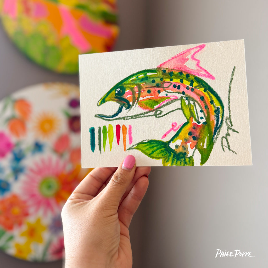 "Trout Delight" Original Watercolor on Paper