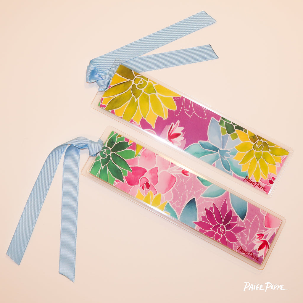 "Succulent Garden" Ribboned Bookmark