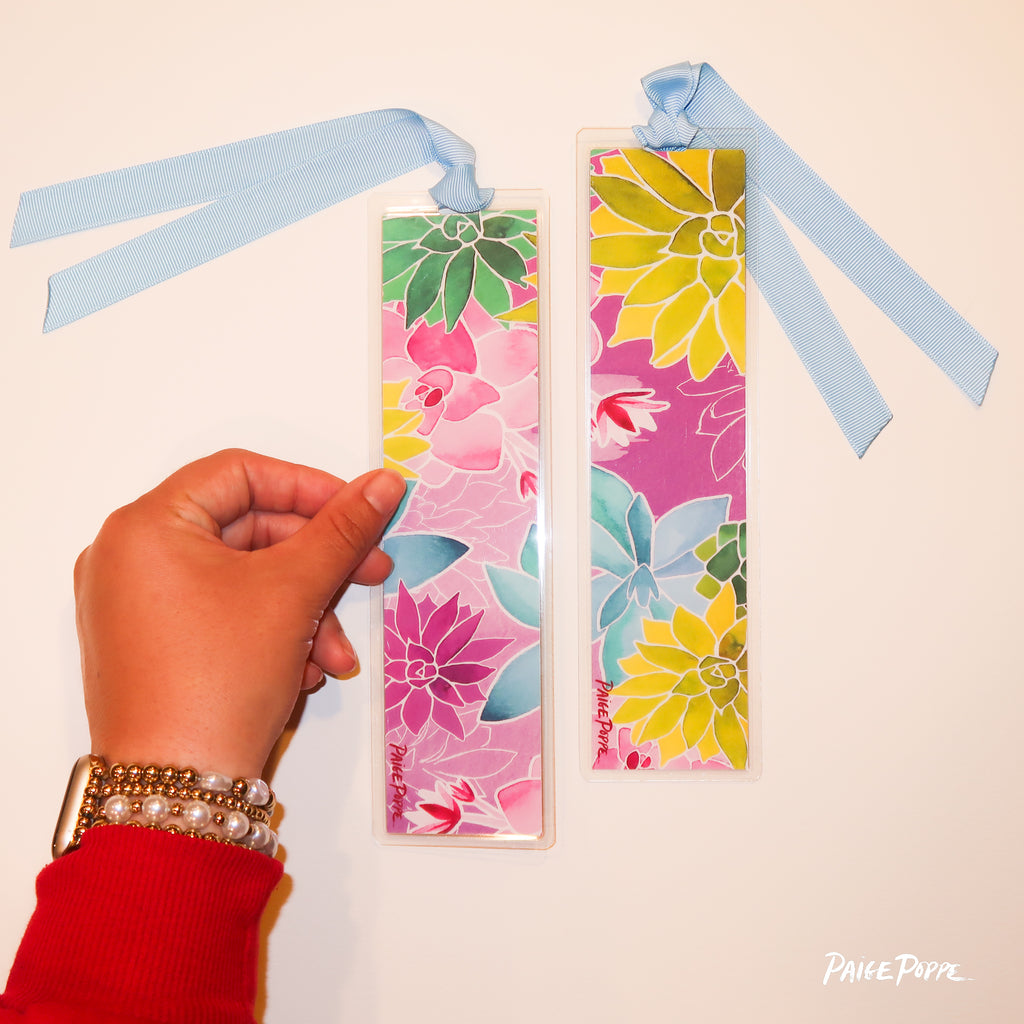 "Succulent Garden" Ribboned Bookmark
