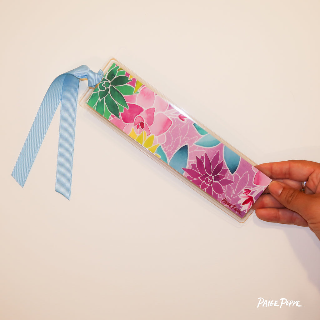 "Succulent Garden" Ribboned Bookmark
