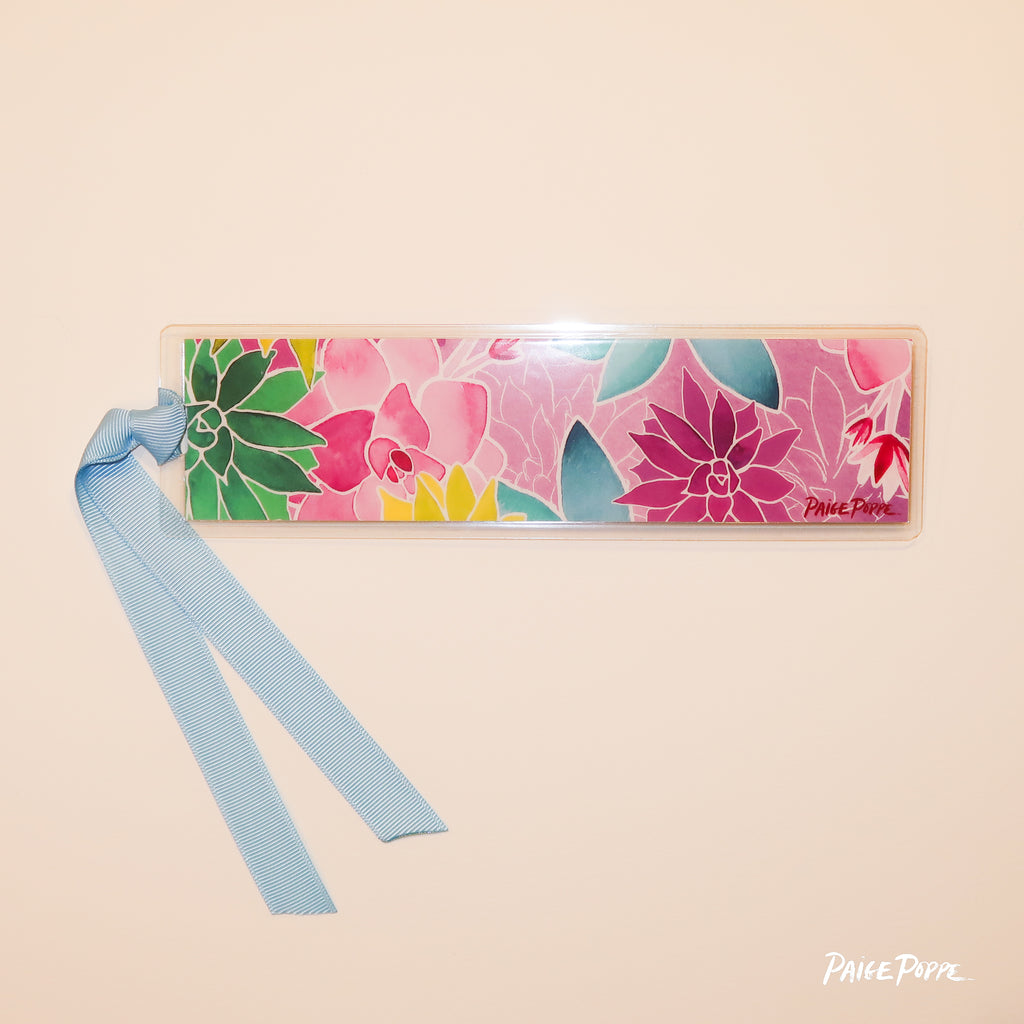 "Succulent Garden" Ribboned Bookmark