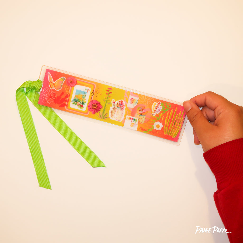 "Technicolor Botanical" Ribboned Bookmark