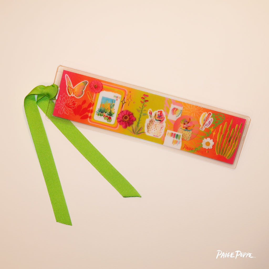 "Technicolor Botanical" Ribboned Bookmark
