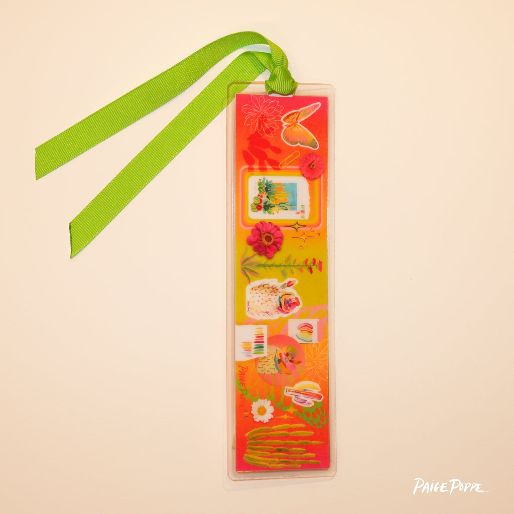 "Technicolor Botanical" Ribboned Bookmark