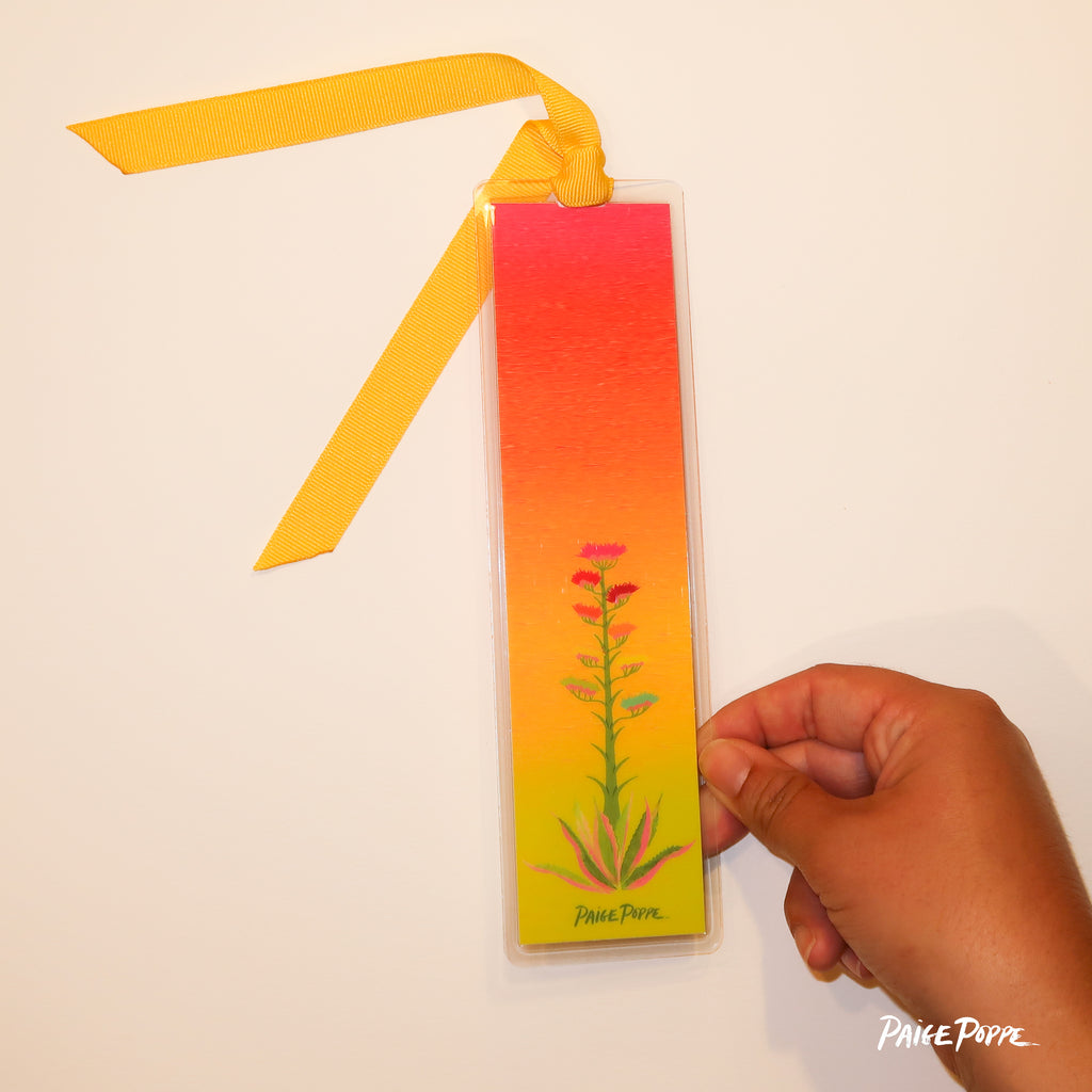 "Technicolor Agave" Ribboned Bookmark