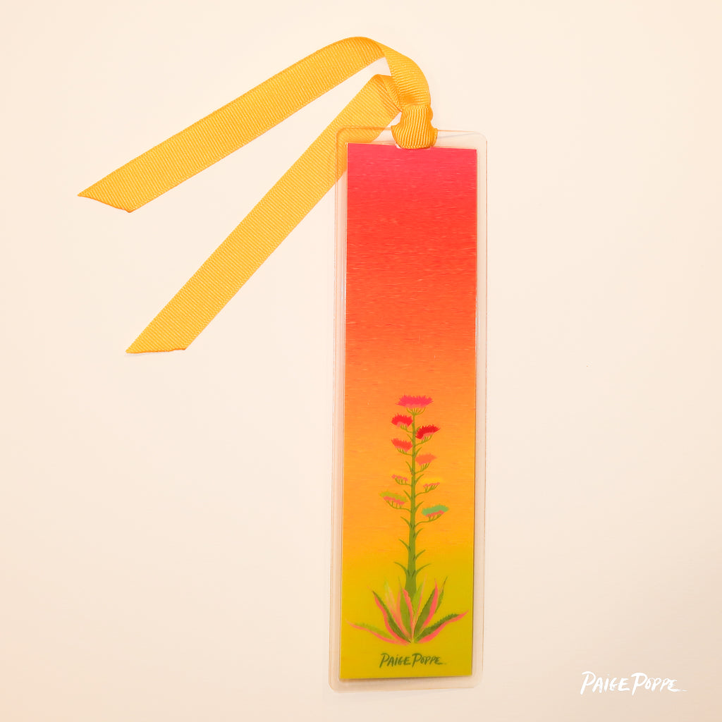 "Technicolor Agave" Ribboned Bookmark