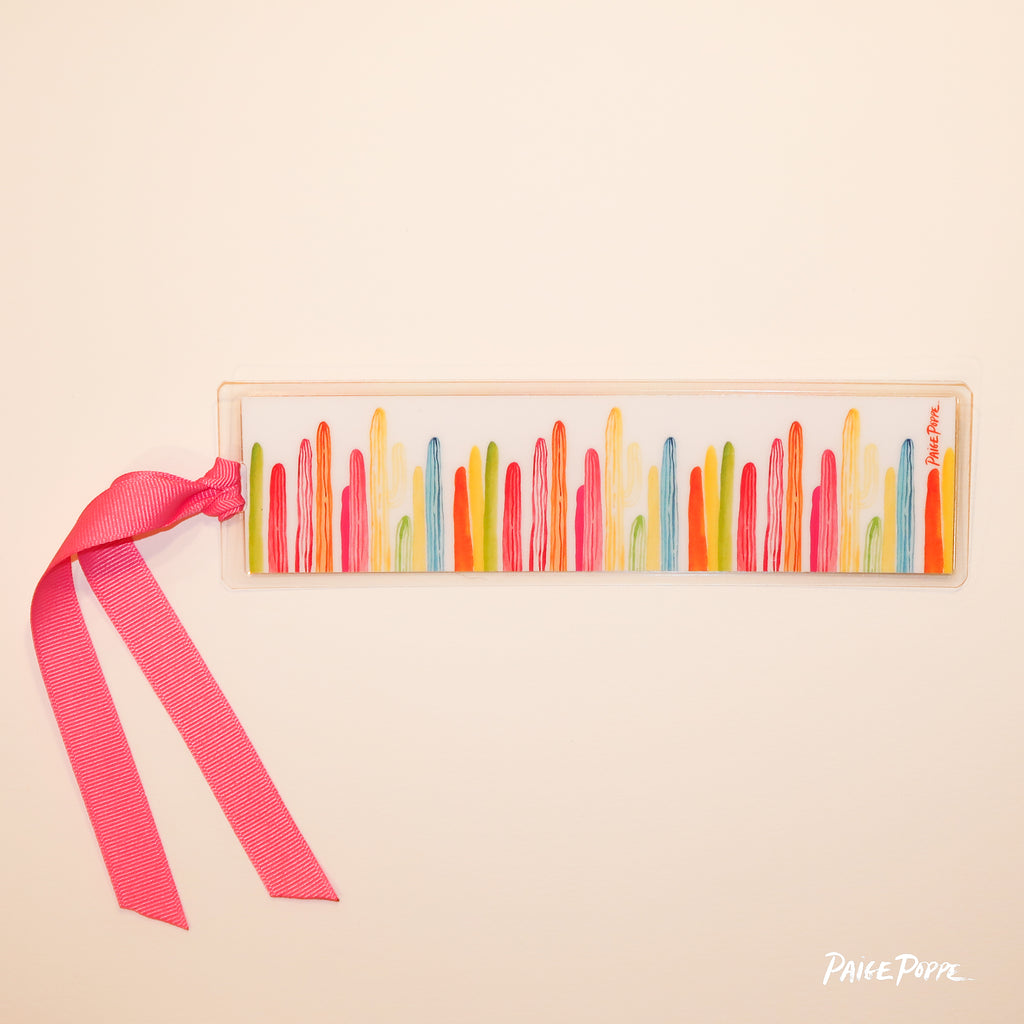 "Rainbow Saguaros" Ribboned Bookmark