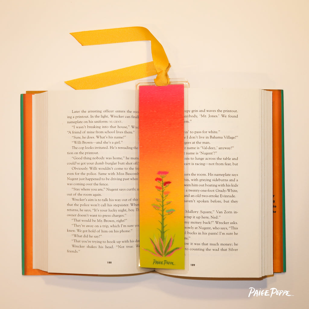 "Technicolor Agave" Ribboned Bookmark