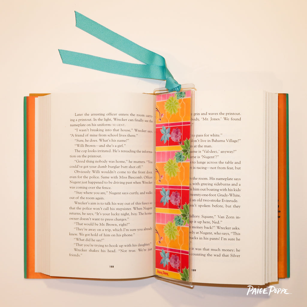"Scottsdale Succulents" Ribboned Bookmark