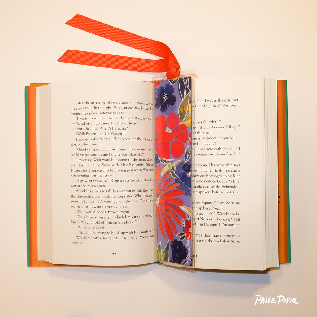 "Blue Suede Bouquet" Ribboned Bookmark