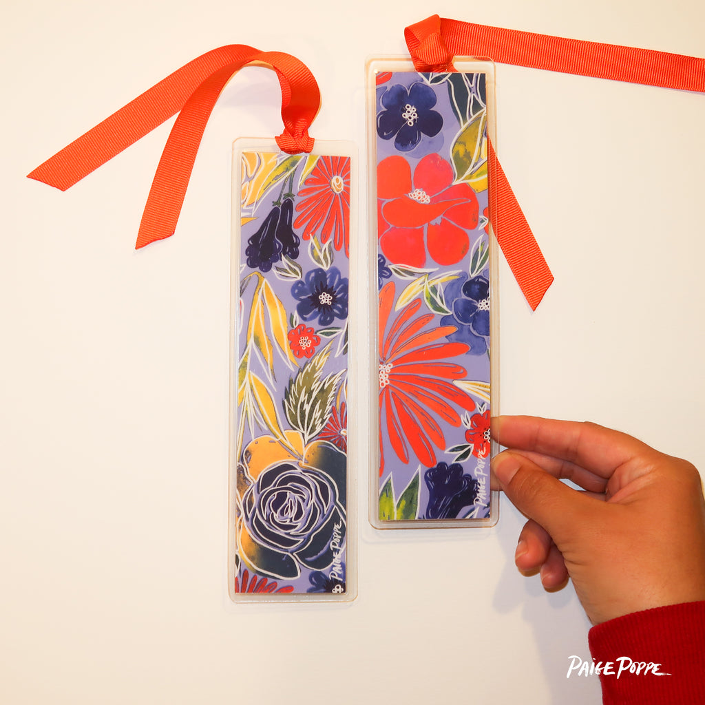"Blue Suede Bouquet" Ribboned Bookmark